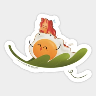 Flying egg and bacon Sticker